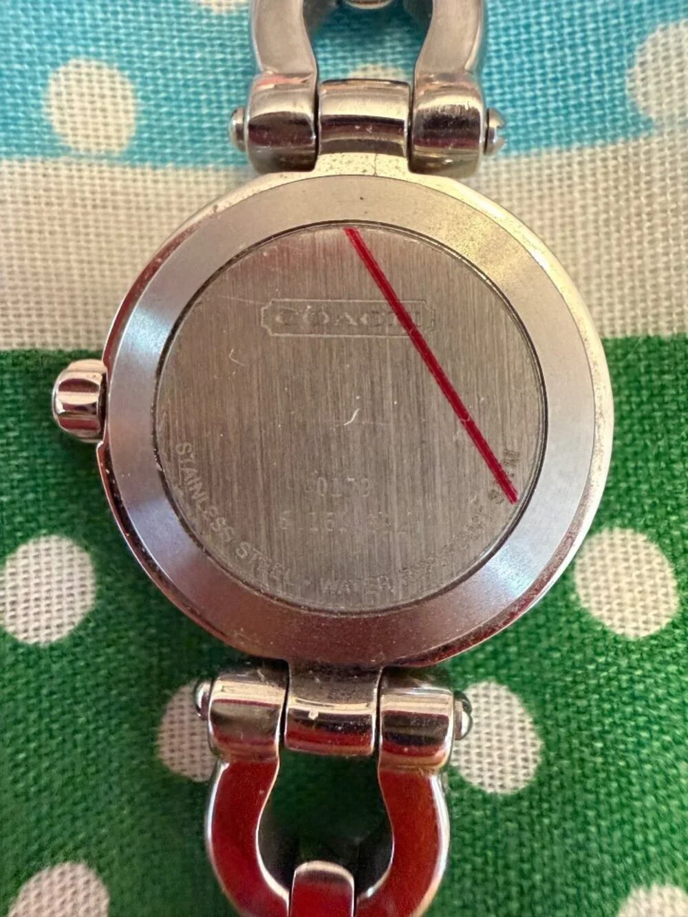 Coach Womens Neo Vintage Y2K Watch Rounded Bezel Pink Face Stainless Steel